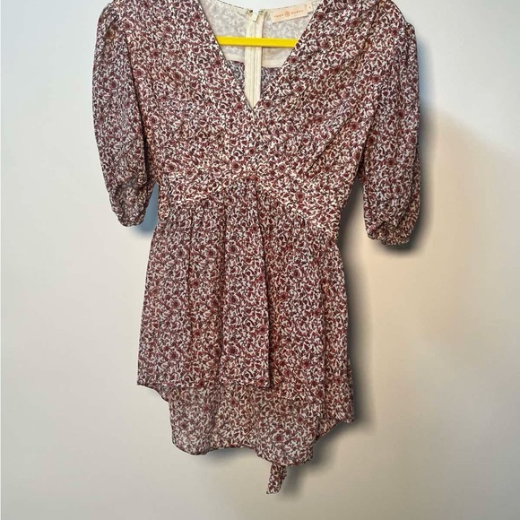 Tory Burch Floral V-Neck Blouse - Red - Picture 3 of 8